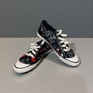 Coach Poppy Black, White and Red Sneakers W-6 EUC